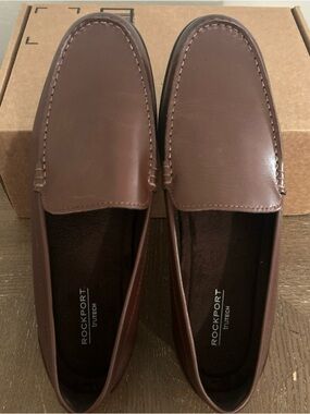 Rockport Men's Brown Leather Slip on NEW men’s size 12